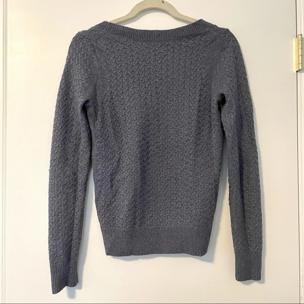 LOFT Shimmer Cable Knit Sweater - Picture 2 of 4